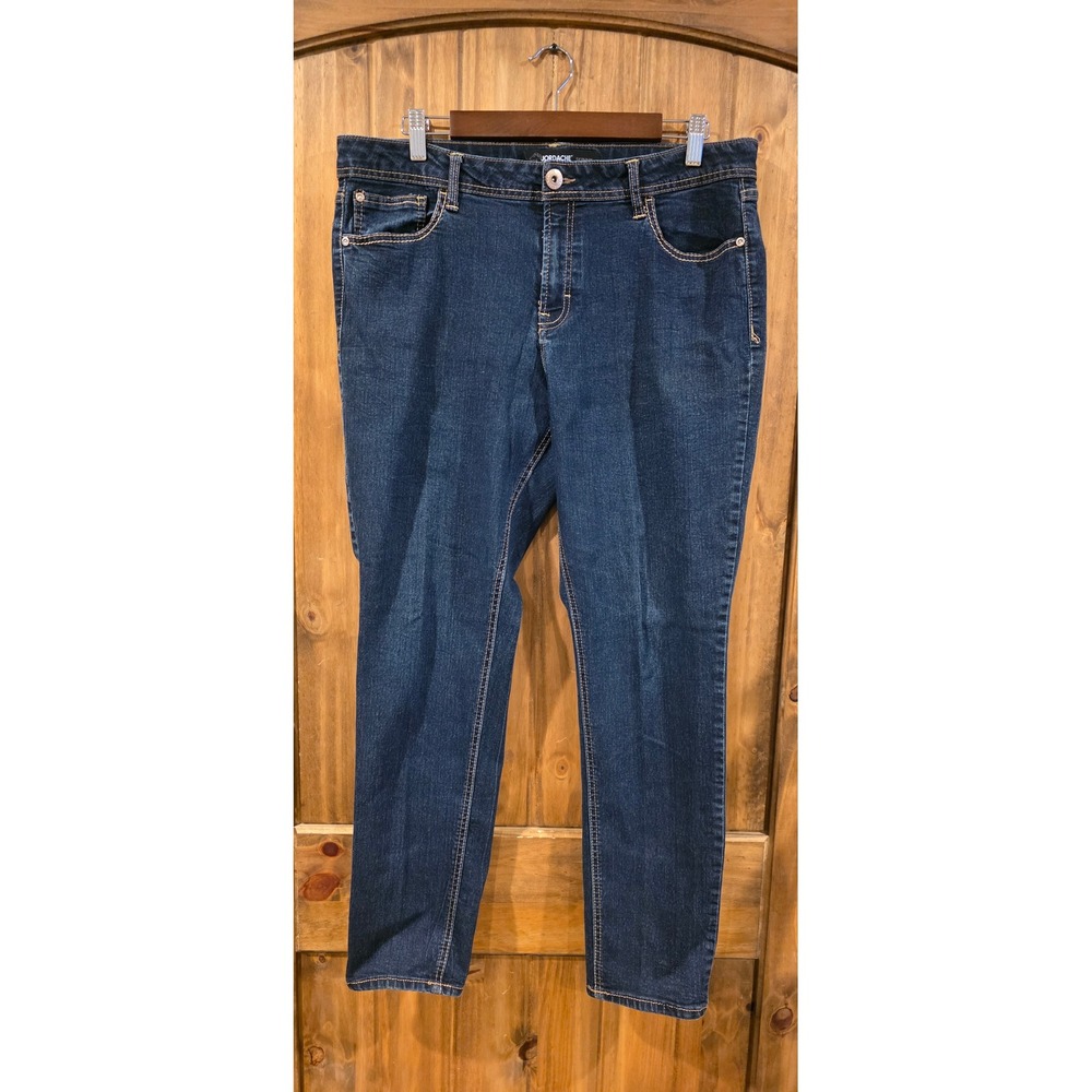 Jordache Skinny Jeans Womens 16 Dark Blue Excellent Stretch Denim Pants